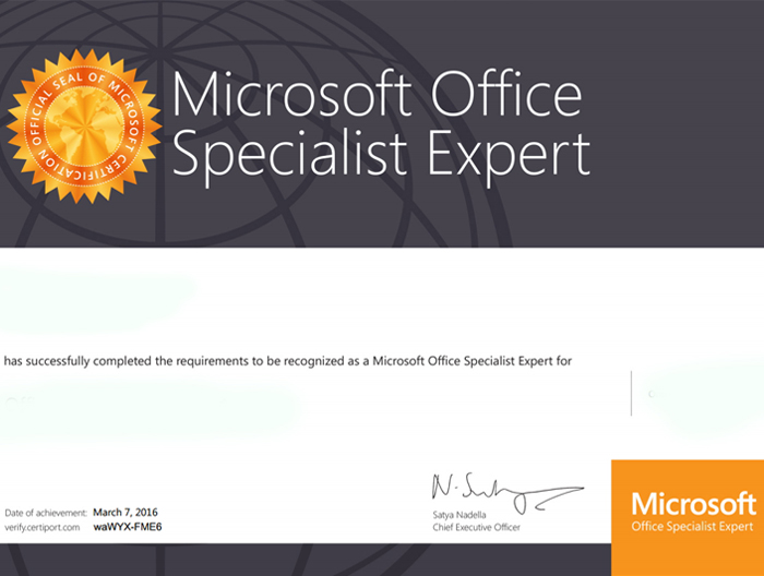 Chứng chỉ tin học MOS 4 Chứng chỉ tin học MOS 3