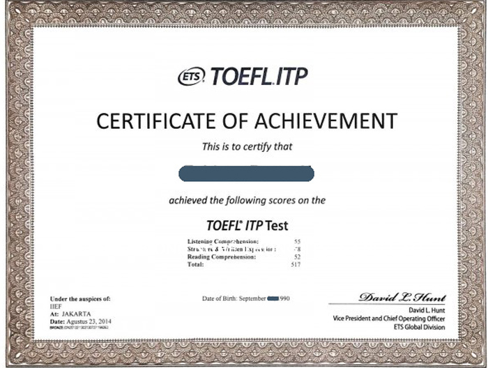 Chứng Chỉ Tiếng Anh TOEFL 1 Chứng Chỉ Tiếng Anh TOEFL