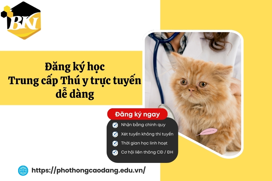 Đăng ký học Trung cấp Thú y trực tuyến dễ dàng