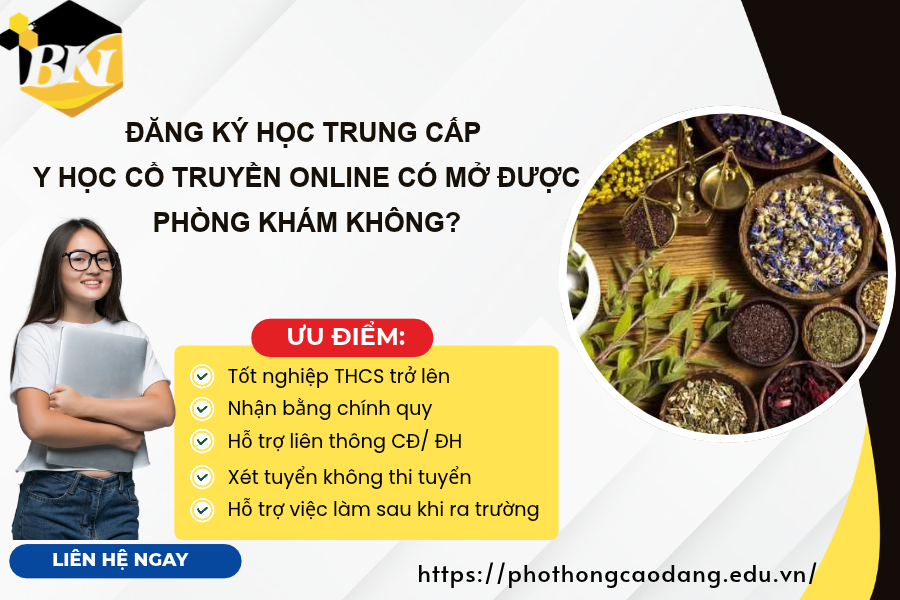 Đăng ký học Trung cấp Y học cổ truyền online có mở được phòng khám không?